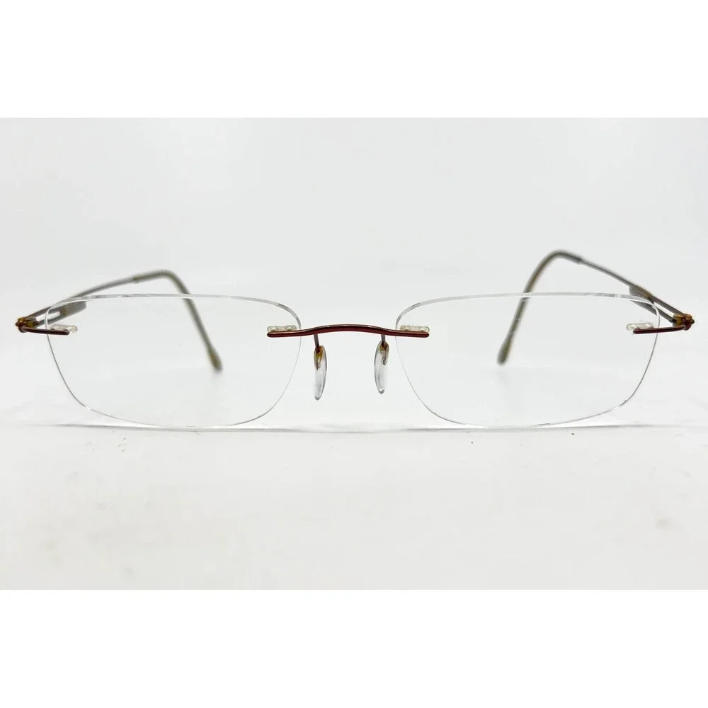 Silhouette Rimless Eyeglasses Frames Brown Titan Minimal Art 28154 Womens